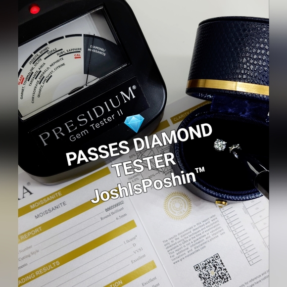 2CT. T.W. Moissanite round stud earrings in 925 sterling silver - Picture 3 of 17